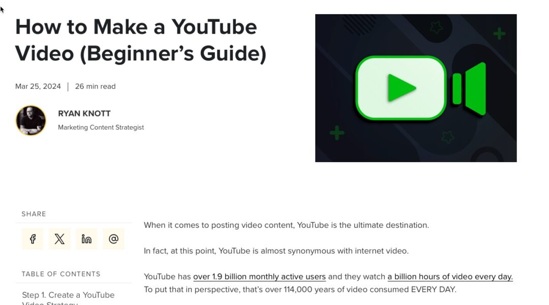 Blog: How to Make A YouTube Video