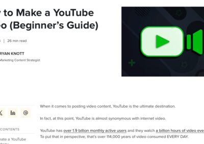 Screenshot of the header of the TechSmith blog post, "How to Make A YouTube Video (Beginner's Guide).