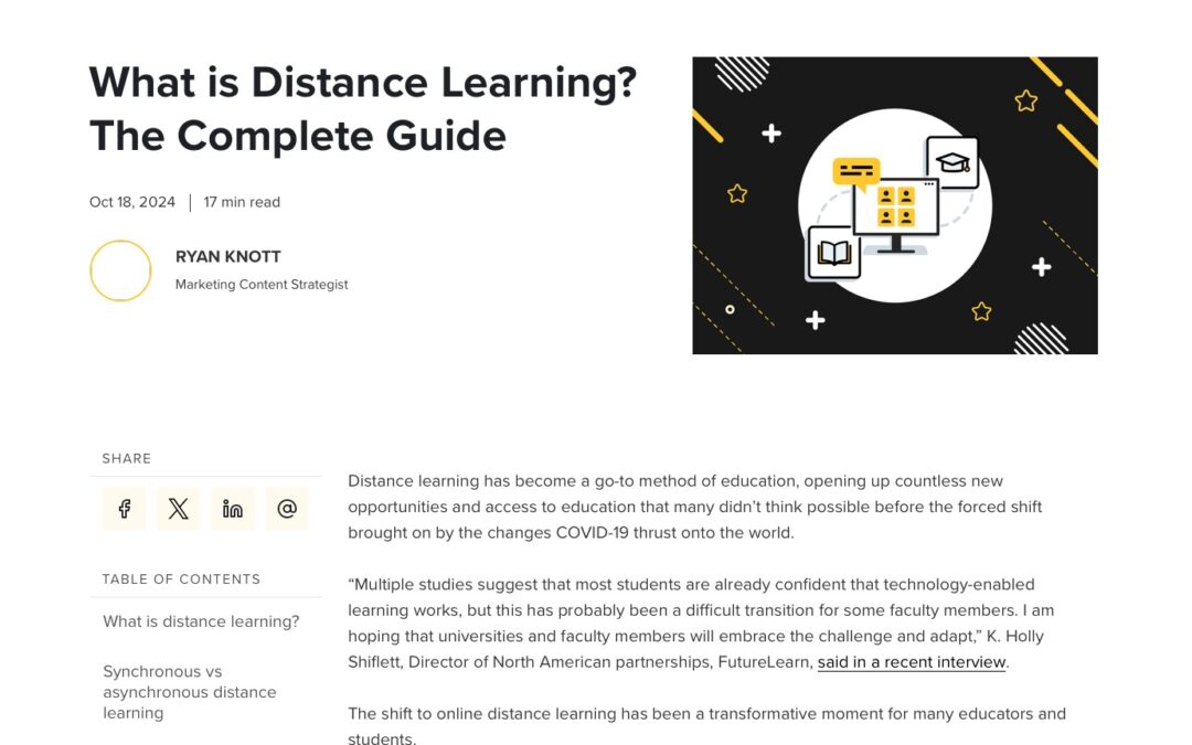What is Distance Learning
